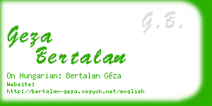 geza bertalan business card